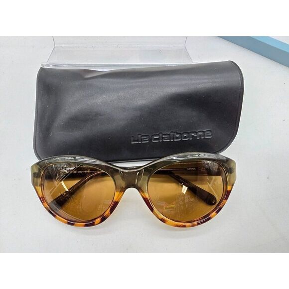 Liz Claiborne Womens Tortoiseshell & Green Gradient Sunglasses - Picture 7 of 7